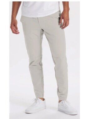 UNRL Concourse Pant Men's Large (34x30) Pebble Performance Stretch Golf Casual